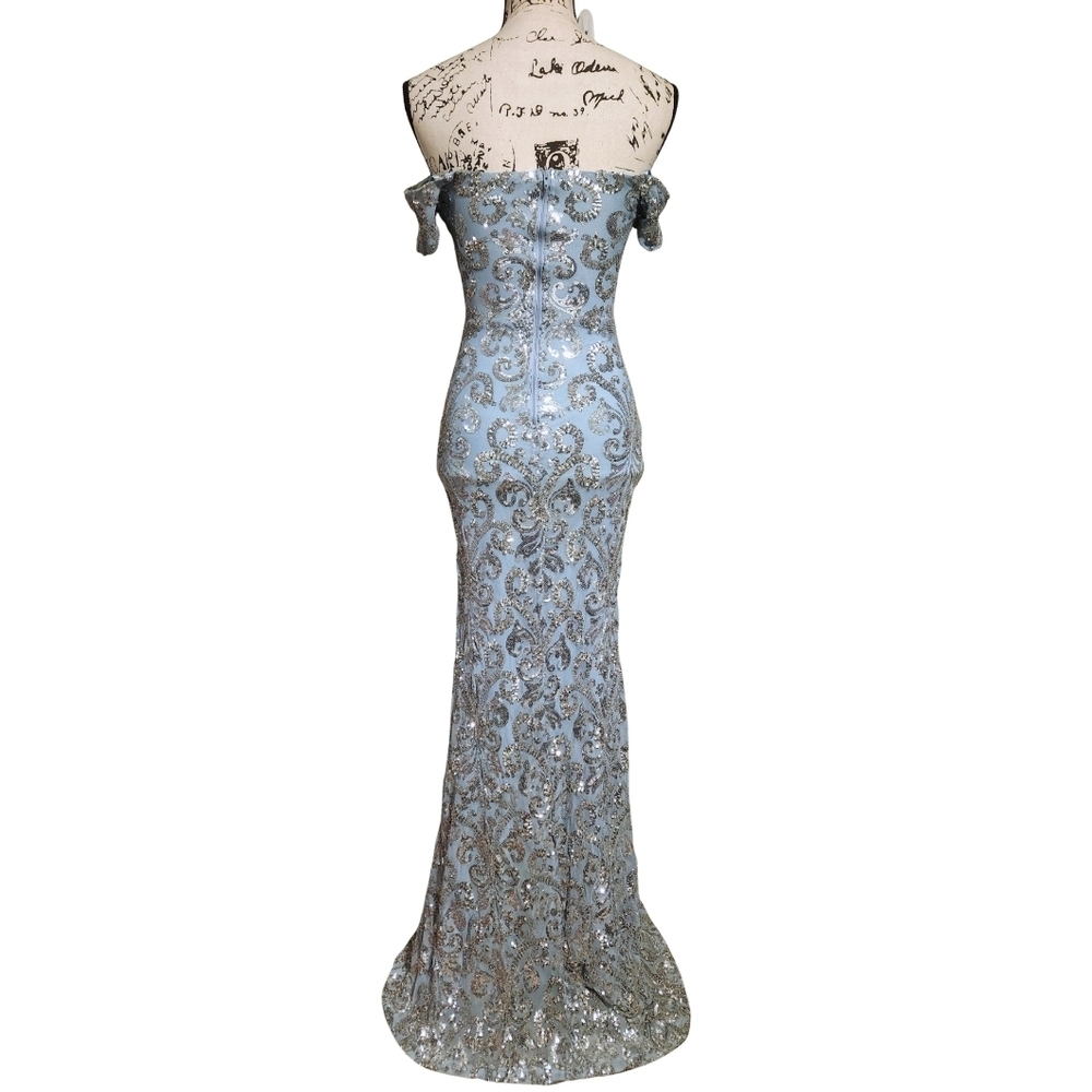 Windsor Carter Sequin Scroll A-line Formal Dress - Picture 12 of 15